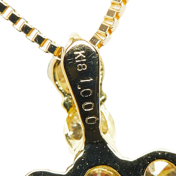 K18YG イエローゴールド ダイヤ1.00ct クロス ネックレス レディース 【中古】