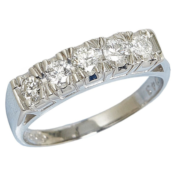 Pt850 プラチナ ダイヤ0.43ct リング 指輪 レディース 11号 【中古】