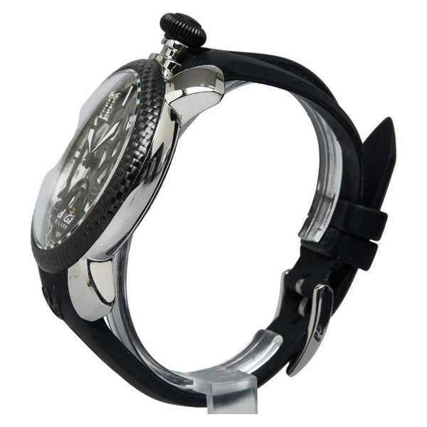 ガガ ミラノ マヌアーレ48 12ポイントダイヤインデックス ネイマールモデル 世界100本限定モデル 腕時計 5515-NJ-01D 手巻き ホワイト文字盤 カーボン ラバー メンズ Gaga Milano 【中古】