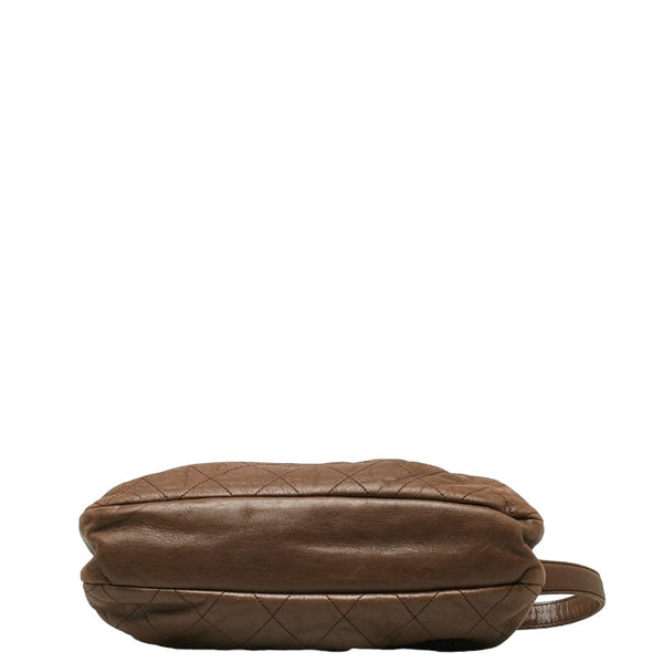 シャネル マトラッセ ロゴ シルバー金具 ワンショルダーバッグ ブラウン ラムスキン レディース CHANEL 【中古】