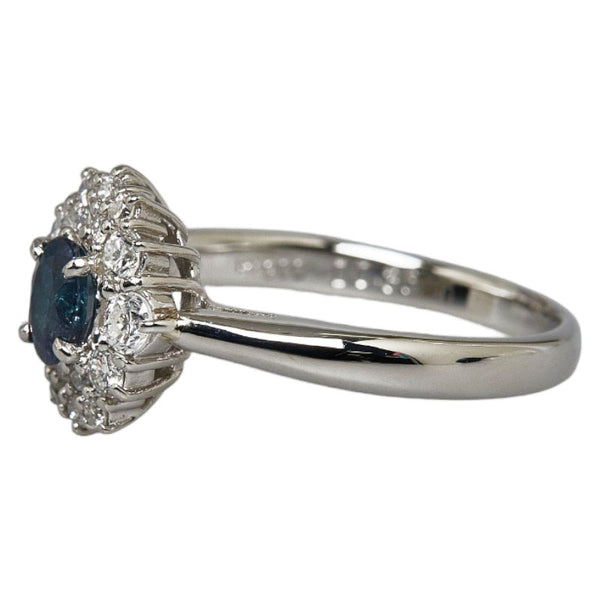 Pt900 プラチナ アレキサンドライト0.40ct ダイヤ0.36ct ラウンド リング 指輪 レディース 13号 【中古】
