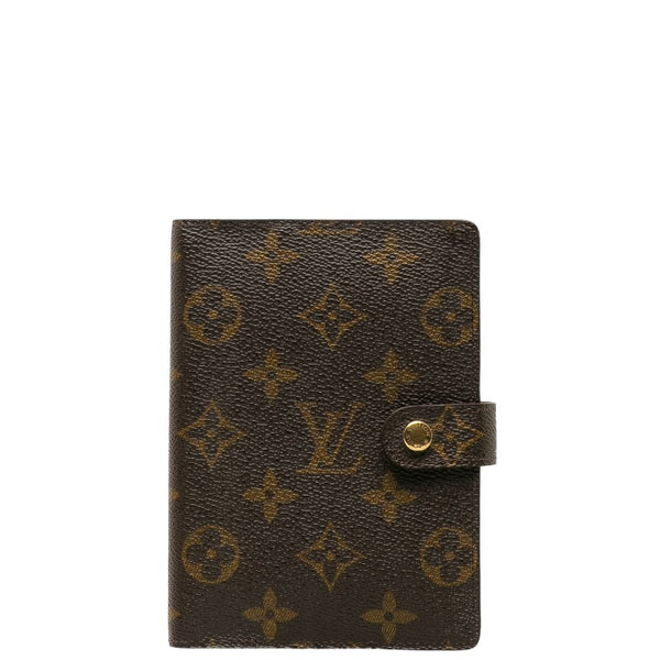 ルイ ヴィトン モノグラム アジェンダPM 手帳カバー R20005 ブラウン PVC レザー レディース LOUIS VUITTON 【中古】