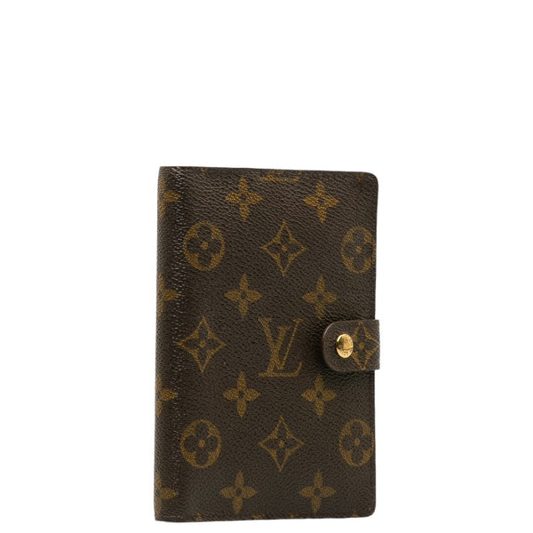 ルイ ヴィトン モノグラム アジェンダPM 手帳カバー R20005 ブラウン PVC レザー レディース LOUIS VUITTON 【中古】