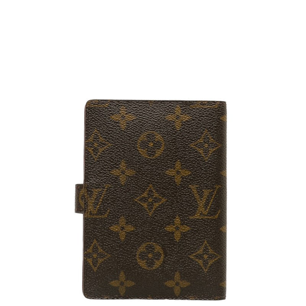 ルイ ヴィトン モノグラム アジェンダPM 手帳カバー R20005 ブラウン PVC レザー レディース LOUIS VUITTON 【中古】