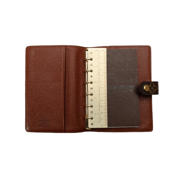 ルイ ヴィトン モノグラム アジェンダPM 手帳カバー R20005 ブラウン PVC レザー レディース LOUIS VUITTON 【中古】