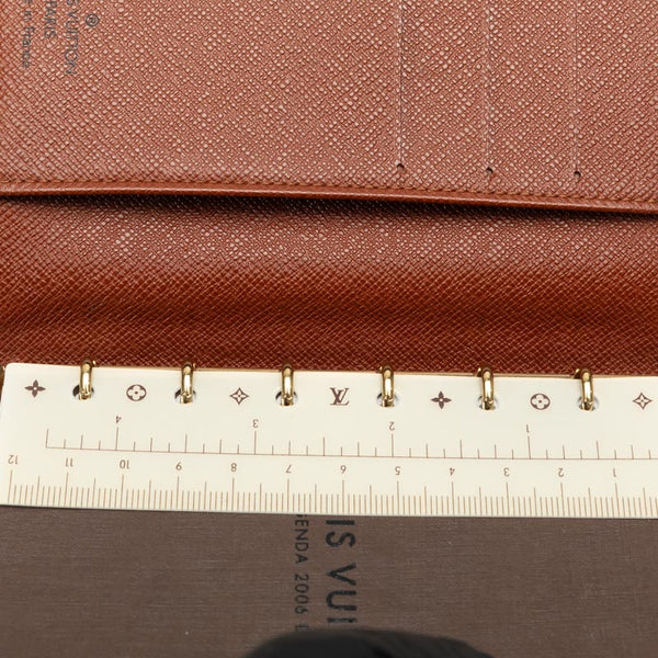 ルイ ヴィトン モノグラム アジェンダPM 手帳カバー R20005 ブラウン PVC レザー レディース LOUIS VUITTON 【中古】