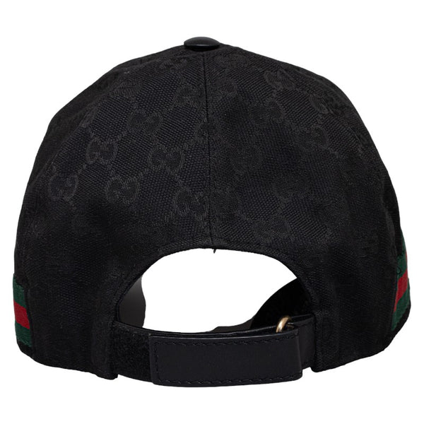 グッチ GGキャンバス ベースボールキャップ 200035 ブラック キャンバス レザー メンズ GUCCI 【中古】