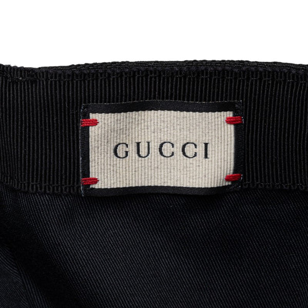グッチ GGキャンバス ベースボールキャップ 200035 ブラック キャンバス レザー メンズ GUCCI 【中古】