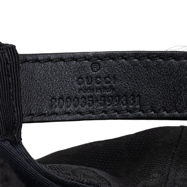 グッチ GGキャンバス ベースボールキャップ 200035 ブラック キャンバス レザー メンズ GUCCI 【中古】