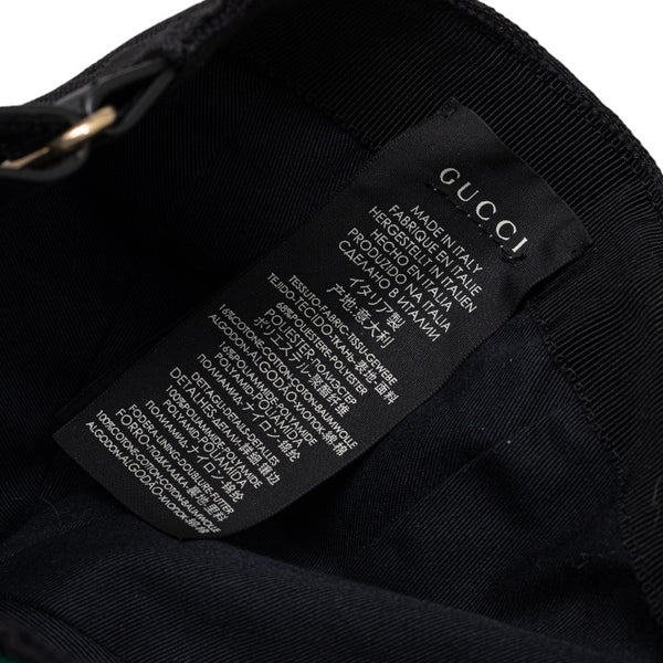 グッチ GGキャンバス ベースボールキャップ 200035 ブラック キャンバス レザー メンズ GUCCI 【中古】