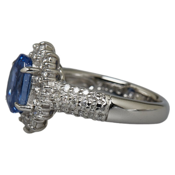 Pt900 プラチナ サファイア2.357ct ダイヤ0.72ct リング 指輪 レディース 9.5号 【中古】