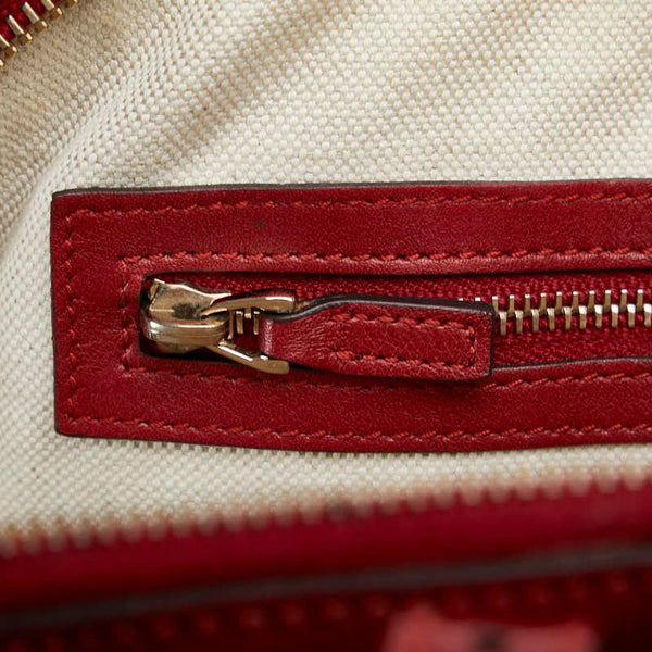 グッチ マイクログッチシマ ハンドバッグ ショルダーバッグ 2WAY 309617 レッド パテントレザー レディース GUCCI 【中古】