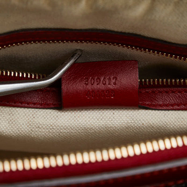 グッチ マイクログッチシマ ハンドバッグ ショルダーバッグ 2WAY 309617 レッド パテントレザー レディース GUCCI 【中古】