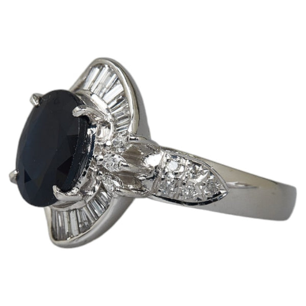 Pt900 プラチナ サファイア3.55ct ダイヤ0.67ct リング 指輪 レディース 12.5号 【中古】