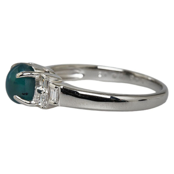 Pt900 プラチナ アレキサンドライトキャッツアイ1.46ct ダイヤ0.19ct リング 指輪 レディース 12号 【中古】