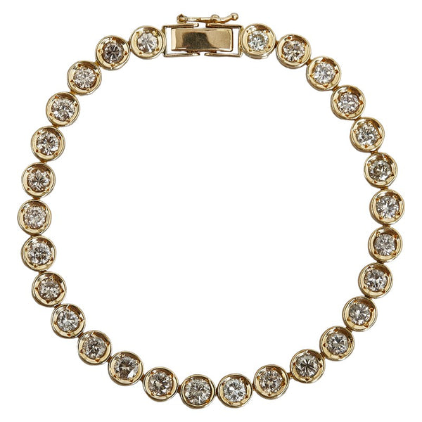 K18YG イエローゴールド ダイヤ4.68ct テニスチェーン ブレスレット レディース 【中古】