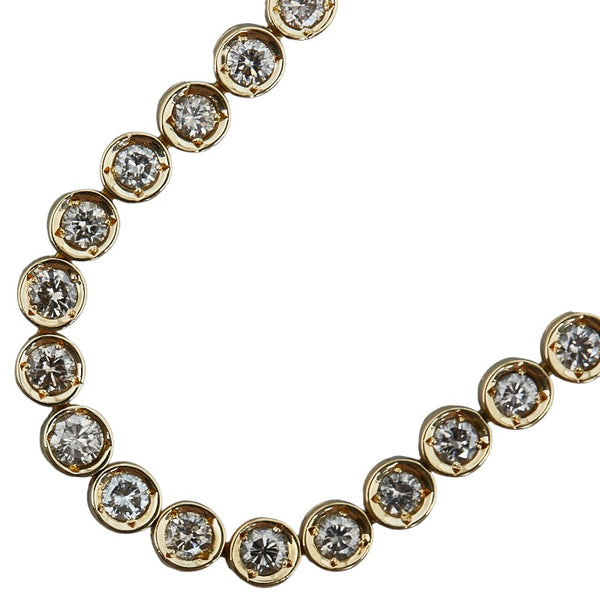 K18YG イエローゴールド ダイヤ4.68ct テニスチェーン ブレスレット レディース 【中古】