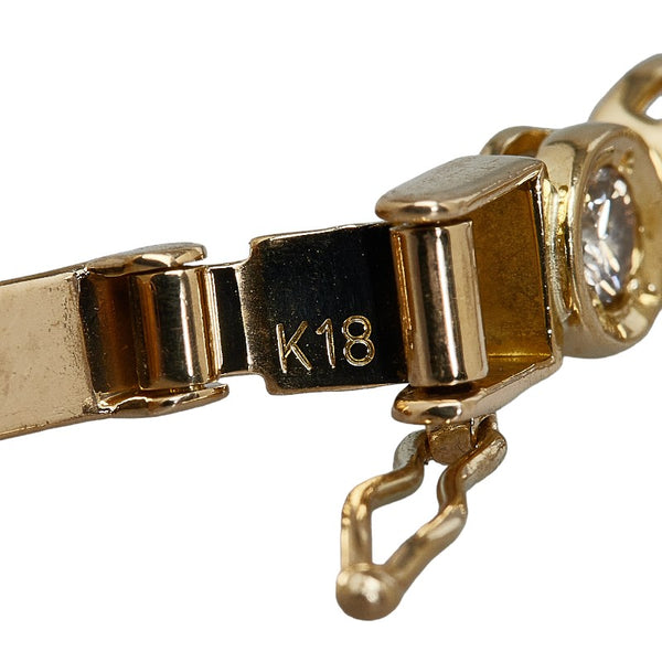 K18YG イエローゴールド ダイヤ4.68ct テニスチェーン ブレスレット レディース 【中古】