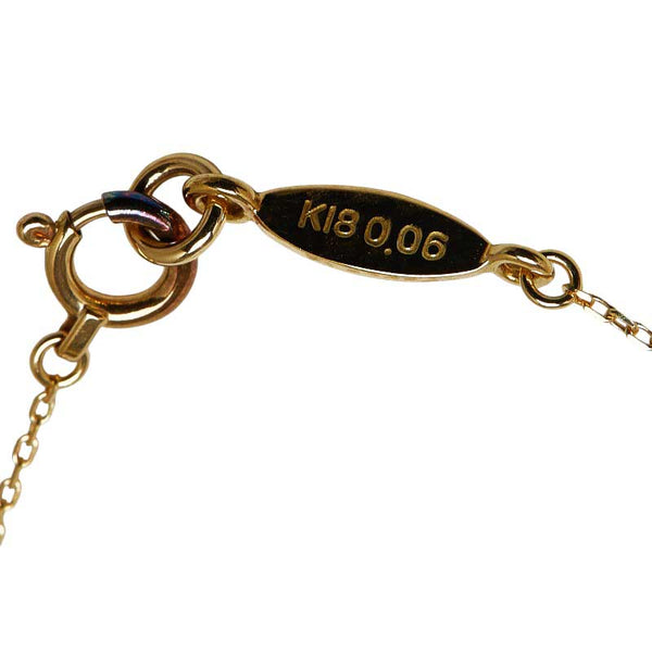K18YG イエローゴールド ダイヤ0.06ct イニシャル K ネックレス レディース 【中古】
