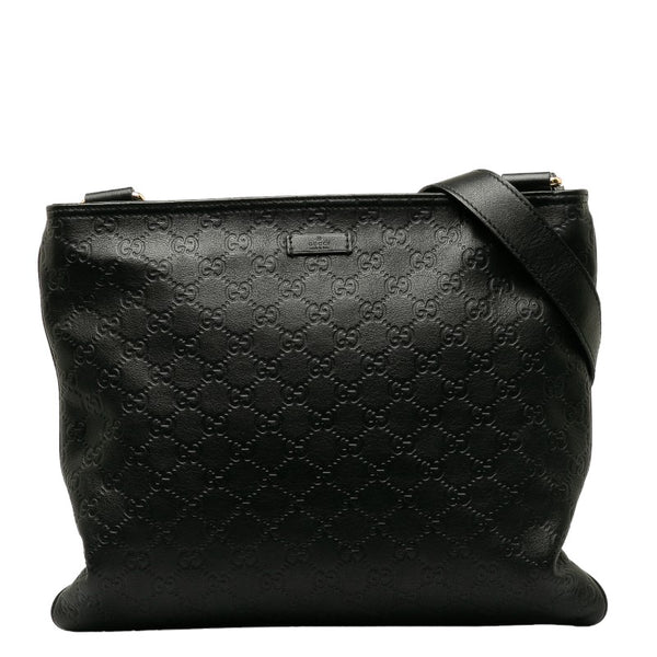 グッチ グッチシマ 斜め掛け ショルダーバッグ 201446 ブラック レザー メンズ GUCCI 【中古】