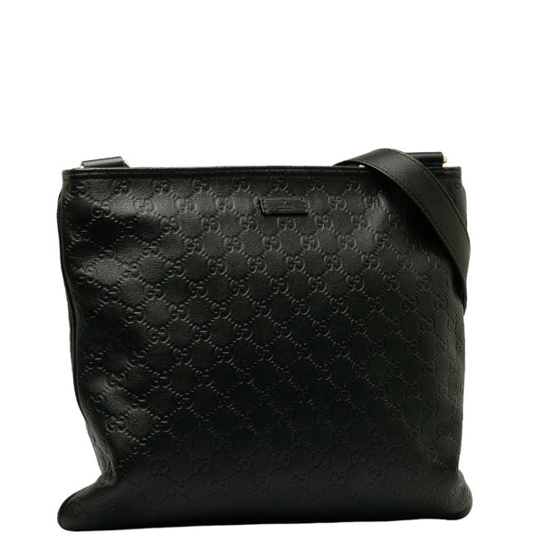 グッチ グッチシマ 斜め掛け ショルダーバッグ 201446 ブラック レザー メンズ GUCCI 【中古】