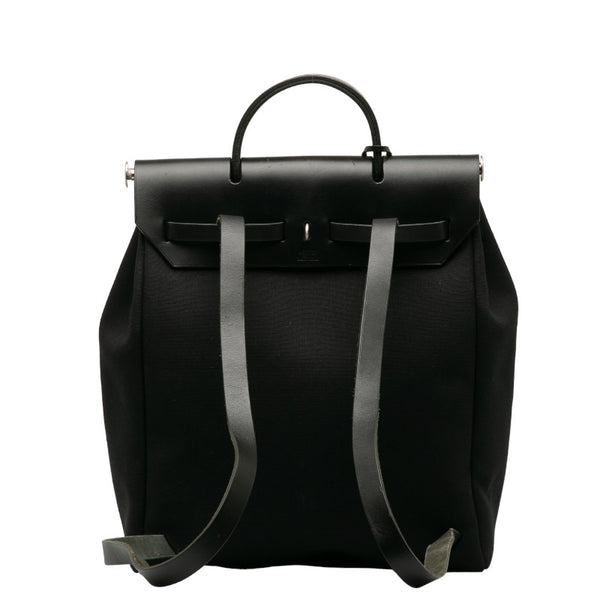 エルメス エールバッグ アドMM リュック ブラック キャンバス レザー レディース HERMES 【中古】