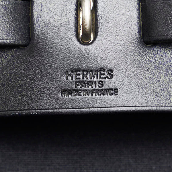エルメス エールバッグ アドMM リュック ブラック キャンバス レザー レディース HERMES 【中古】