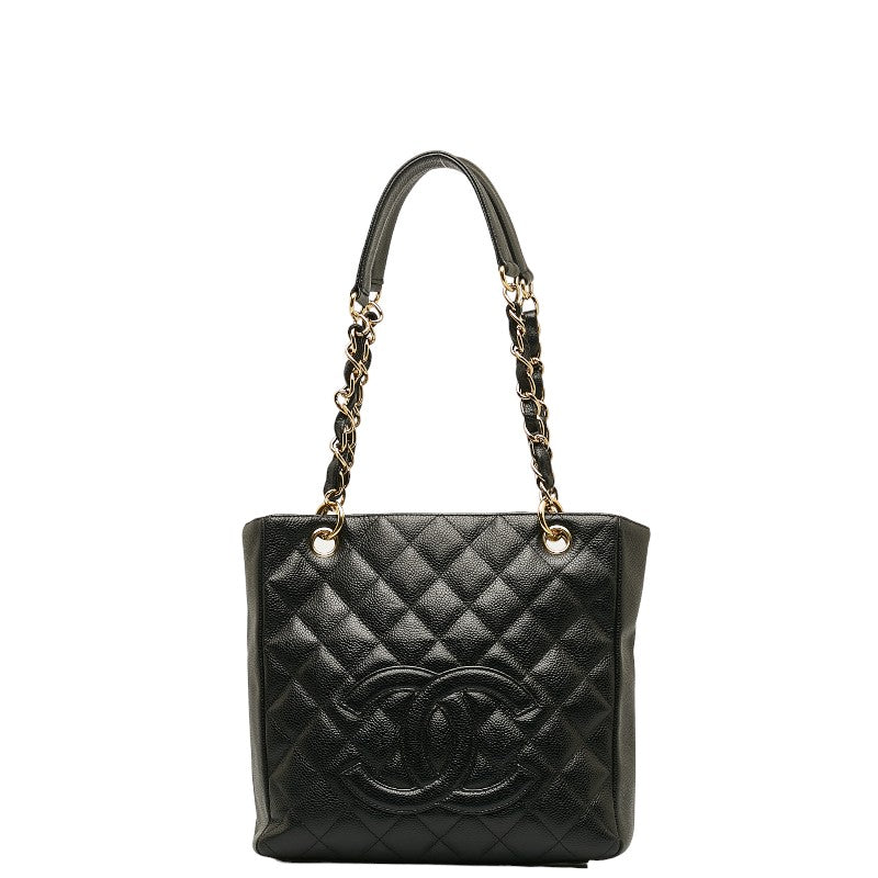 シャネル マトラッセ  PST トート ココマーク チェーン ショルダーバッグ ブラック ゴールド金具 キャビアスキン レディース CHANEL 【中古】