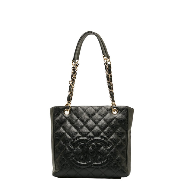シャネル マトラッセ  PST トート ココマーク チェーン ショルダーバッグ ブラック ゴールド金具 キャビアスキン レディース CHANEL 【中古】