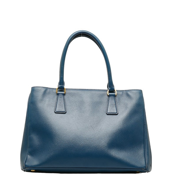 プラダ 三角ロゴプレート サフィアーノ ハンドバッグ ショルダーバッグ 2WAY 1BA874 ブルー レザー レディース PRADA 【中古】
