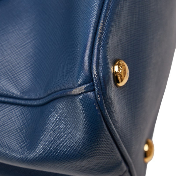 プラダ 三角ロゴプレート サフィアーノ ハンドバッグ ショルダーバッグ 2WAY 1BA874 ブルー レザー レディース PRADA 【中古】