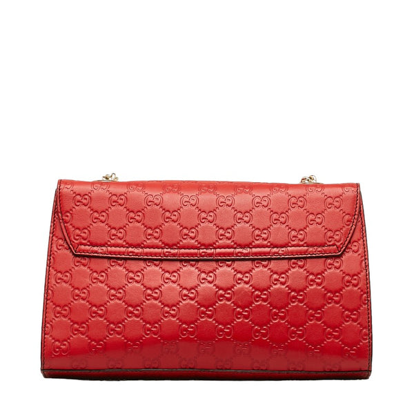 グッチ グッチシマ エミリー チェーン ショルダーバッグ 295402 レッド レザー レディース GUCCI 【中古】