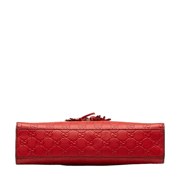 グッチ グッチシマ エミリー チェーン ショルダーバッグ 295402 レッド レザー レディース GUCCI 【中古】