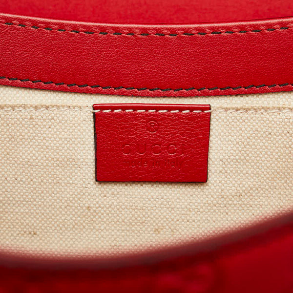 グッチ グッチシマ エミリー チェーン ショルダーバッグ 295402 レッド レザー レディース GUCCI 【中古】