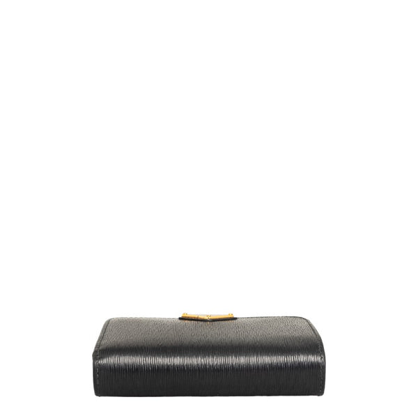 プラダ ヴィッテロ ムーヴ 三角ロゴ 二つ折り財布 1ML018 ブラック レザー レディース PRADA 【中古】