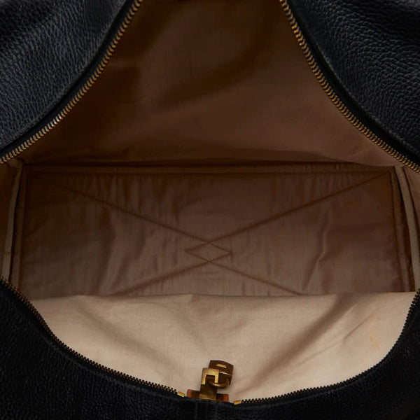 エルメス ヴィクトリア ボストンバッグ トラベルバッグ 旅行用バッグ ブラック ブラウン レザー レディース HERMES 【中古】