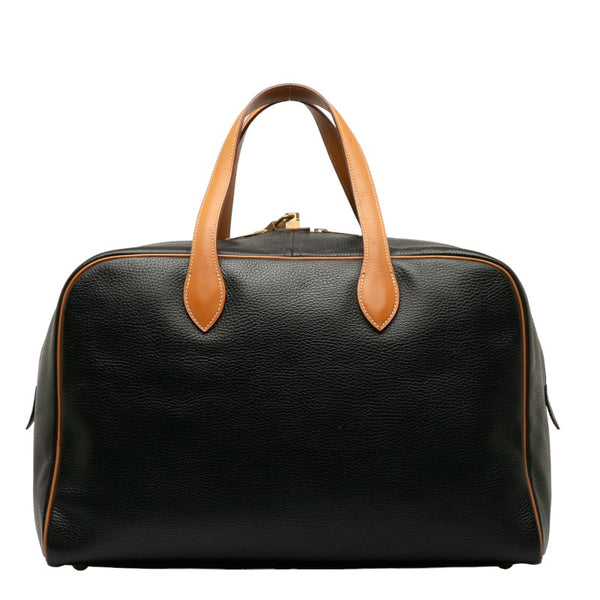 エルメス ヴィクトリア ボストンバッグ トラベルバッグ 旅行用バッグ ブラック ブラウン レザー レディース HERMES 【中古】