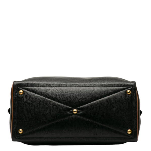 エルメス ヴィクトリア ボストンバッグ トラベルバッグ 旅行用バッグ ブラック ブラウン レザー レディース HERMES 【中古】