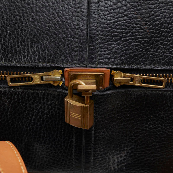 エルメス ヴィクトリア ボストンバッグ トラベルバッグ 旅行用バッグ ブラック ブラウン レザー レディース HERMES 【中古】