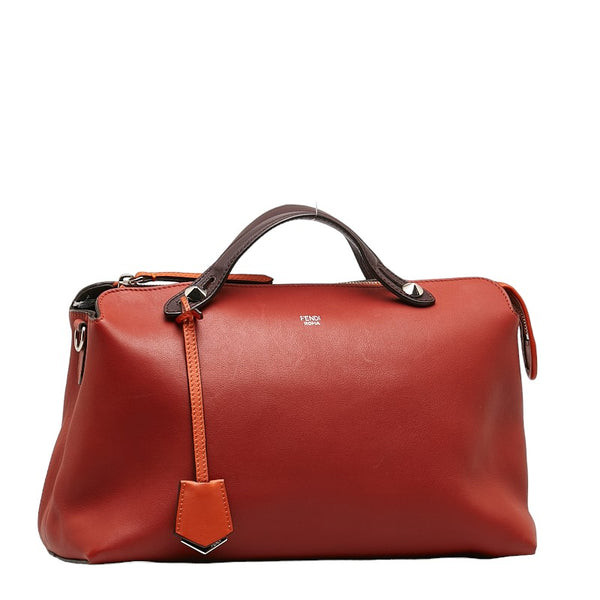 フェンディ バイザウェイ ハンドバッグ 8BL125 オレンジ レザー レディース FENDI 【中古】
