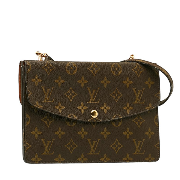 ルイ ヴィトン モノグラム ドゥーブルラバ 斜め掛け ショルダーバッグ M51815 ブラウン PVC レディース LOUIS VUITTON 【中古】