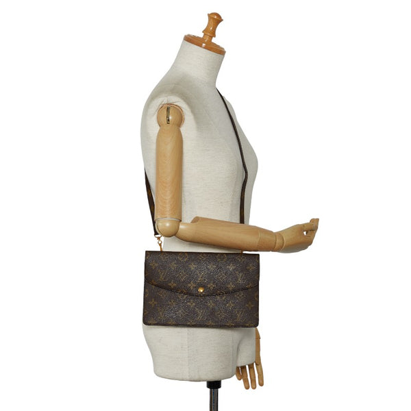ルイ ヴィトン モノグラム ドゥーブルラバ 斜め掛け ショルダーバッグ M51815 ブラウン PVC レディース LOUIS VUITTON 【中古】