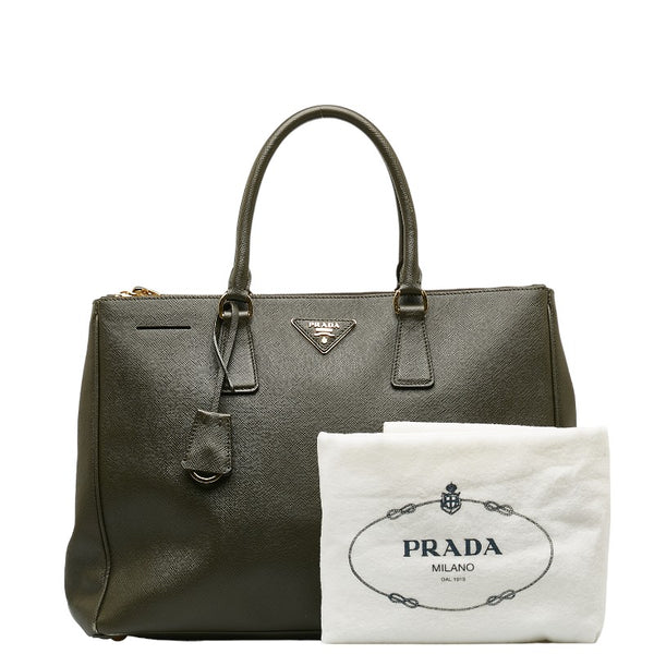 プラダ サフィアーノ ハンドバッグ カーキ レザー レディース PRADA 【中古】