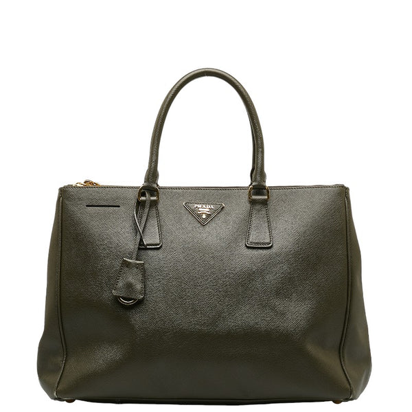 プラダ サフィアーノ ハンドバッグ カーキ レザー レディース PRADA 【中古】