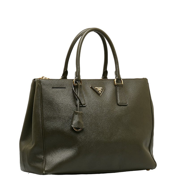 プラダ サフィアーノ ハンドバッグ カーキ レザー レディース PRADA 【中古】