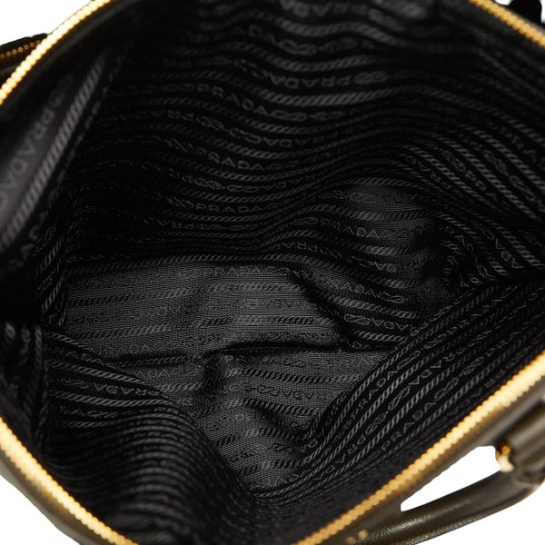 プラダ サフィアーノ ハンドバッグ カーキ レザー レディース PRADA 【中古】