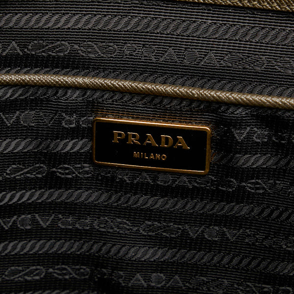 プラダ サフィアーノ ハンドバッグ カーキ レザー レディース PRADA 【中古】