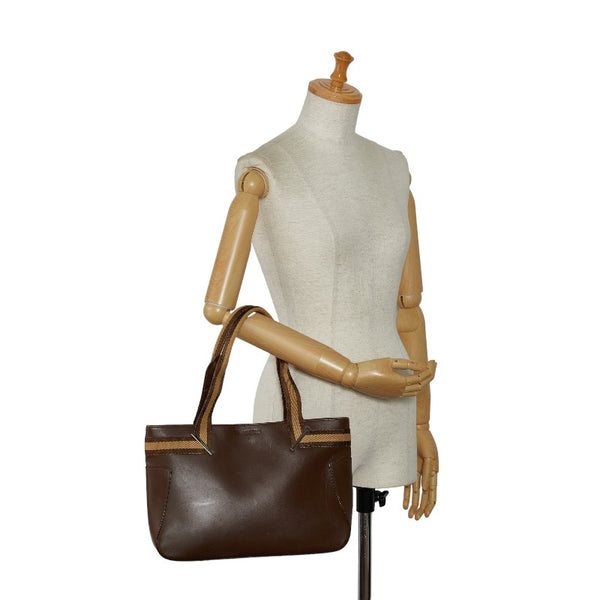 グッチ シェリー トートバッグ ハンドバッグ 73983 ブラウン ベージュ レザー レディース GUCCI 【中古】