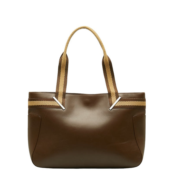 グッチ シェリー トートバッグ ハンドバッグ 73983 ブラウン ベージュ レザー レディース GUCCI 【中古】