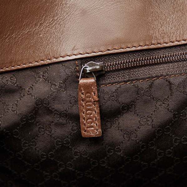 グッチ シェリー トートバッグ ハンドバッグ 73983 ブラウン ベージュ レザー レディース GUCCI 【中古】